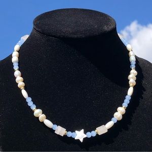 Freshwater pearl beaded handmade choker necklace